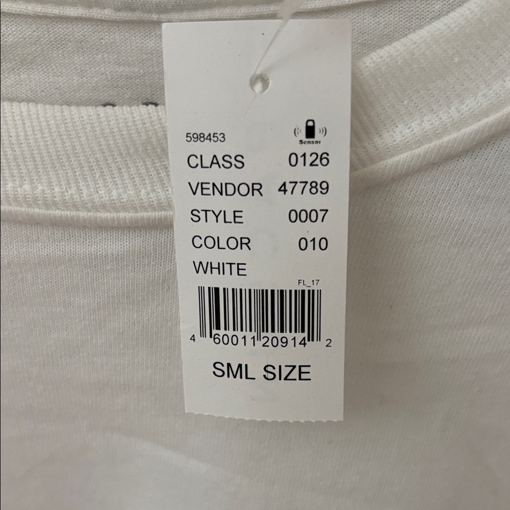 PacSun White Long Sleeve Tee with Multicolor Peace Design - Picture 3 of 8